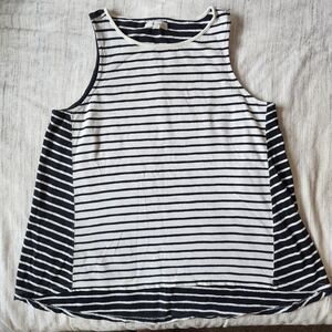 100% Cotton Black/White Striped Tank